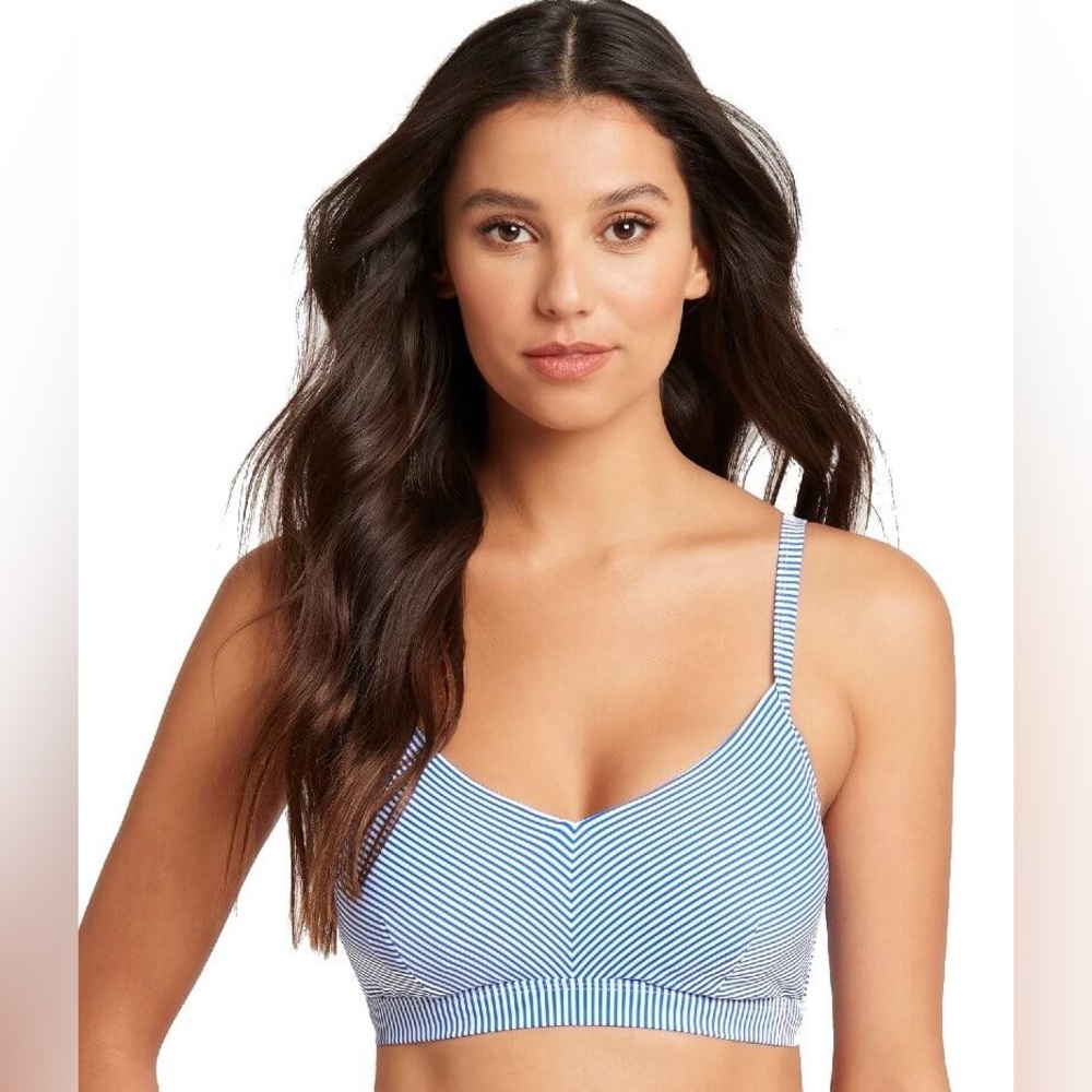 Sea Level navy blue positano stripe Dd/E bralette 4 bikini top